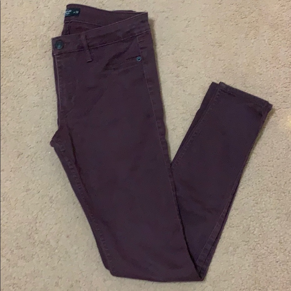 Abercrombie Maroon Skinnies